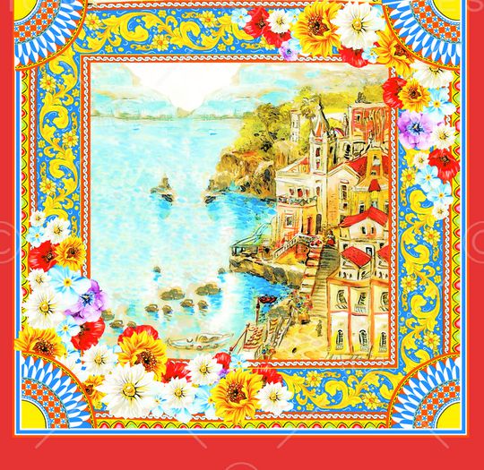 方形花印花华亿平台图片