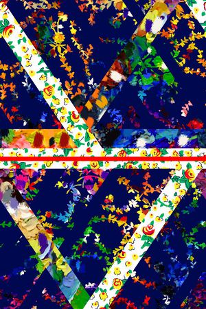 抽象几何清爽梦幻艺术平底立体手绘满版最新高清数码蕾丝民族中国风绣花珠宝肌理时尚潮

流大牌复古欧美风印花华亿平台图片