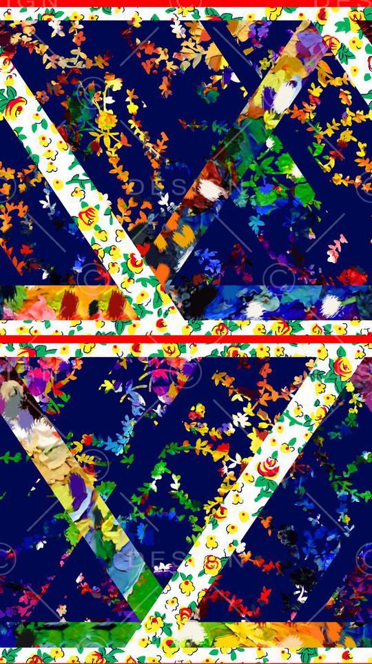 抽象几何清爽梦幻艺术平底立体手绘满版最新高清数码蕾丝民族中国风绣花珠宝肌理时尚潮

流大牌复古欧美风印花华亿平台图片