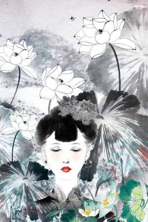 美人旗袍印花印花华亿平台图片