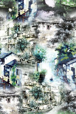 中国风印花华亿平台图片