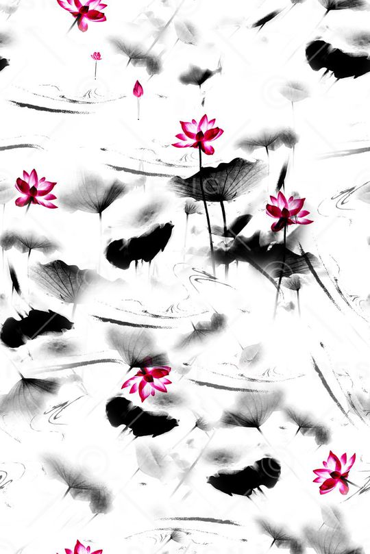 水墨印花华亿平台图片