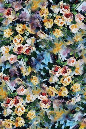 时尚大头笔触水彩画印花华亿平台图片