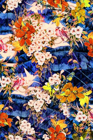 花卉印花华亿平台图片