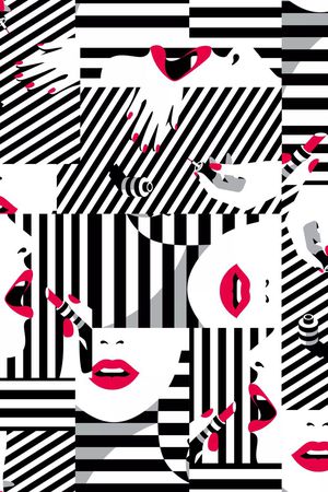 线条印花华亿平台图片