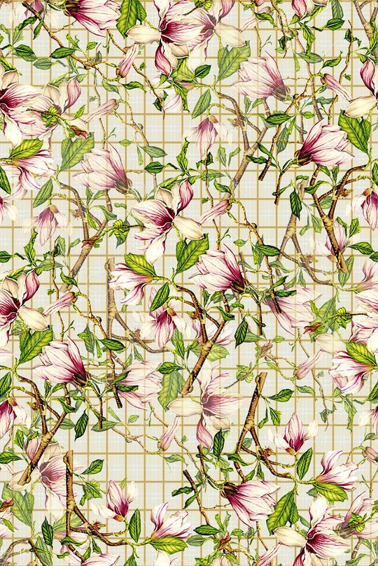 时尚手绘植物抽象印花印花华亿平台图片