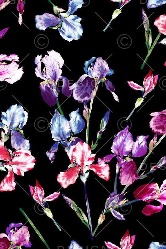 手绘花印花华亿平台图片