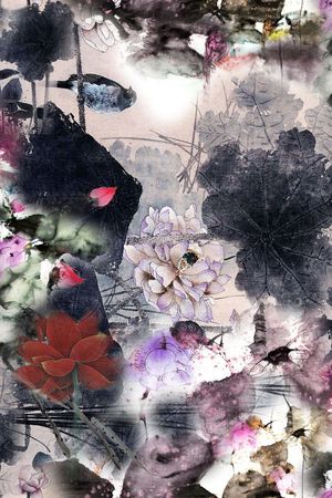 荷花印花华亿平台图片