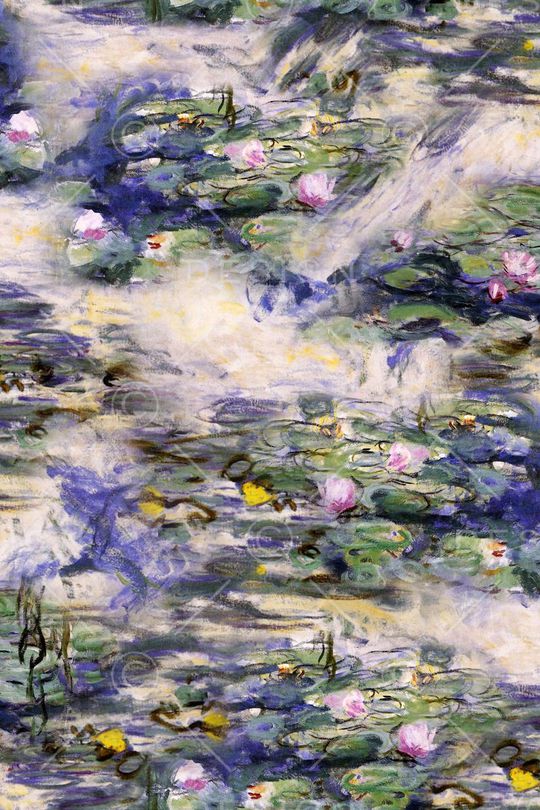 油画抽象荷花印花华亿平台图片