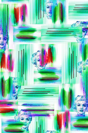 数码抽象色块线条印花华亿平台图片