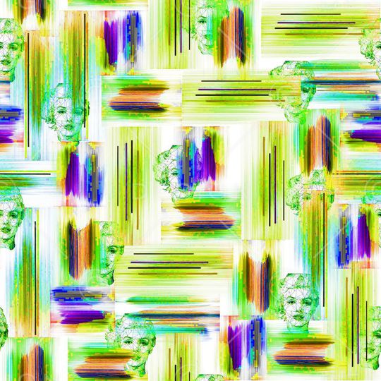 数码抽象色块线条印花华亿平台图片