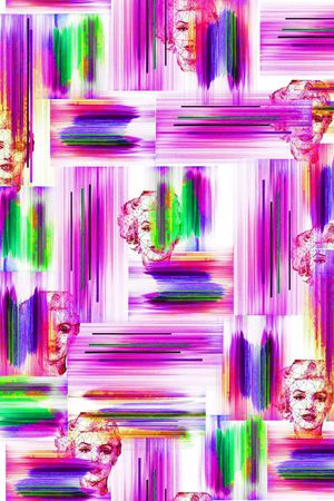 数码抽象色块线条印花华亿平台图片