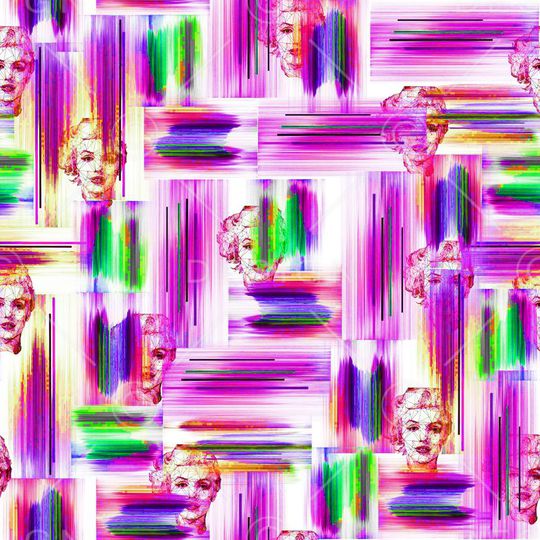 数码抽象色块线条印花华亿平台图片