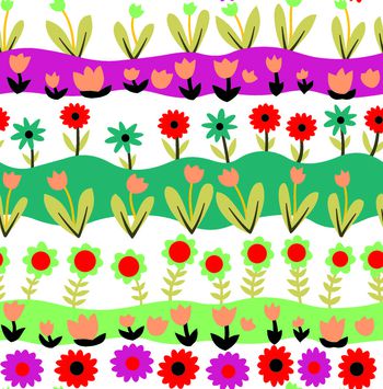 619286-波浪横条太阳花 梅红