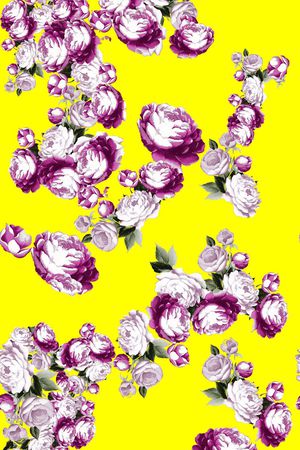 春夏花卉印花华亿平台图片