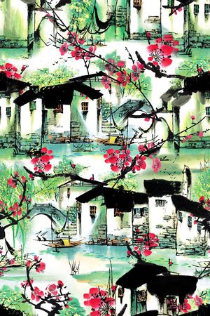 中国风印花华亿平台图片