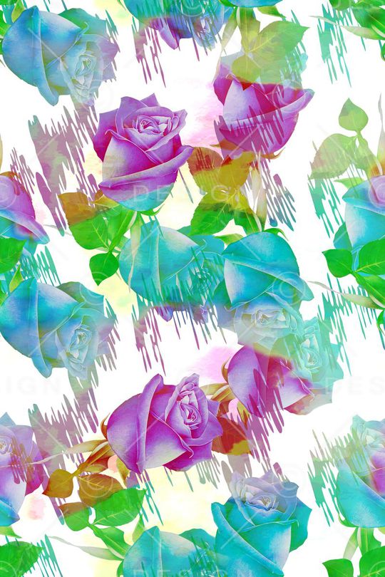 炫彩花卉印花华亿平台图片