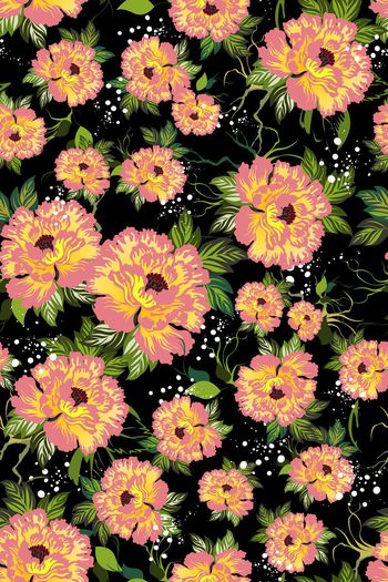 619375-手绘花朵女装家纺匹布0422-03