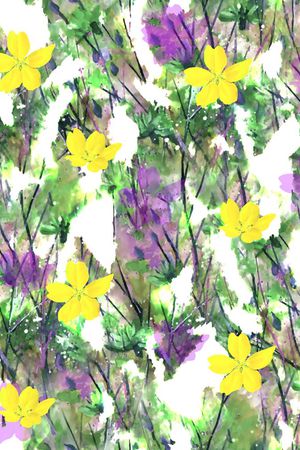 抽象手绘满版最新高清数码时尚潮流大牌复古欧美风小花卉印花华亿平台图片