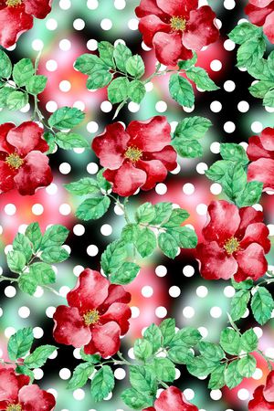 时尚手绘水彩画花卉印花华亿平台图片