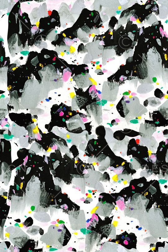 中国风水墨山水印花华亿平台图片