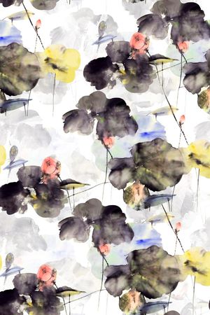 抽象手绘满版最新高清数码时尚潮流大牌复古欧美风中国风印花华亿平台图片