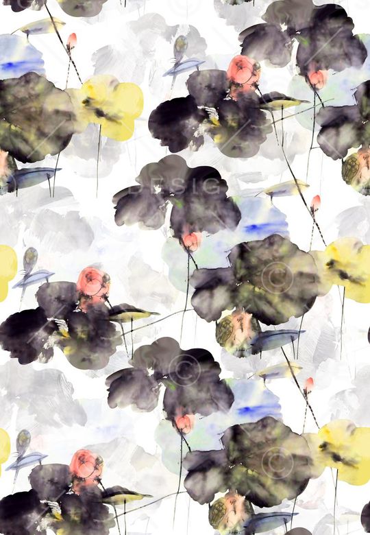 抽象手绘满版最新高清数码时尚潮流大牌复古欧美风中国风印花华亿平台图片