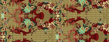 619602-欧式复古花纹 褐色