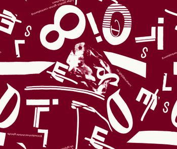 619636-几何抽象数字图案 枣红