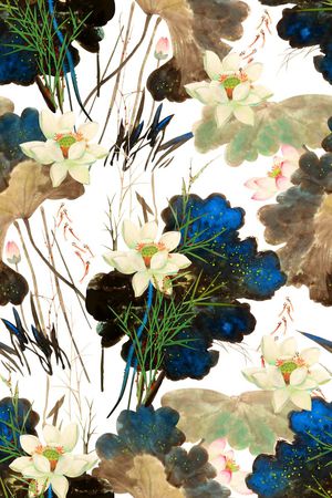 抽象手绘满版最新高清数码时尚潮流大牌复古欧美风中国风印花华亿平台图片