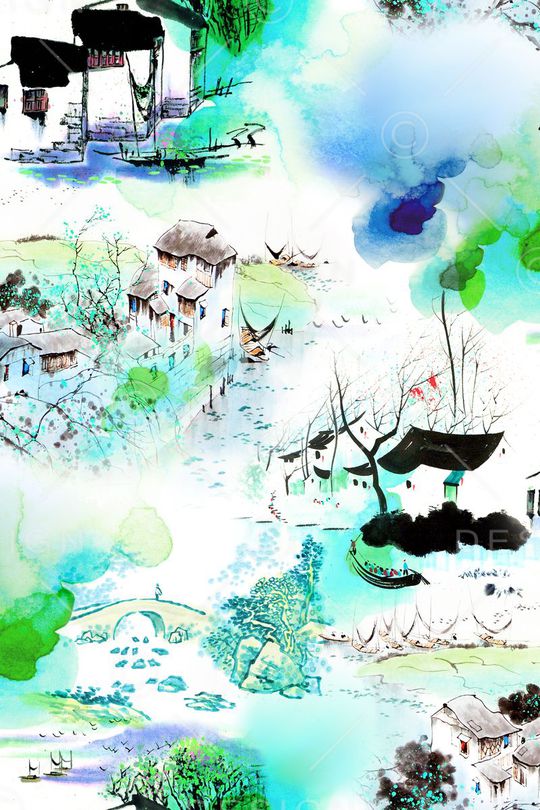 中国风印花华亿平台图片