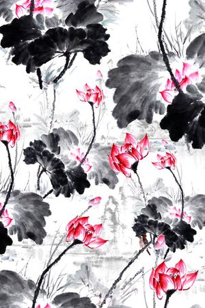 中国国画印花华亿平台图片