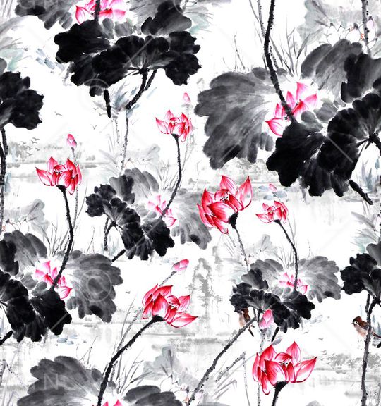 中国国画印花华亿平台图片