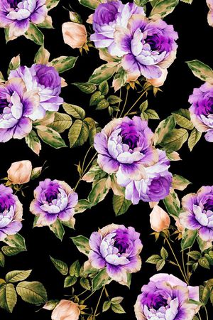 时尚大花印花华亿平台图片