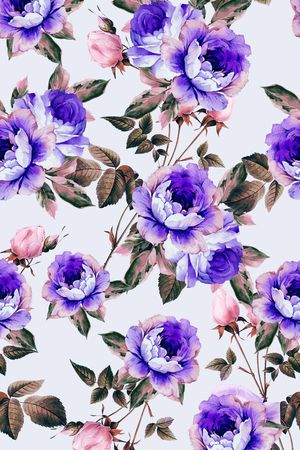 时尚大花印花华亿平台图片