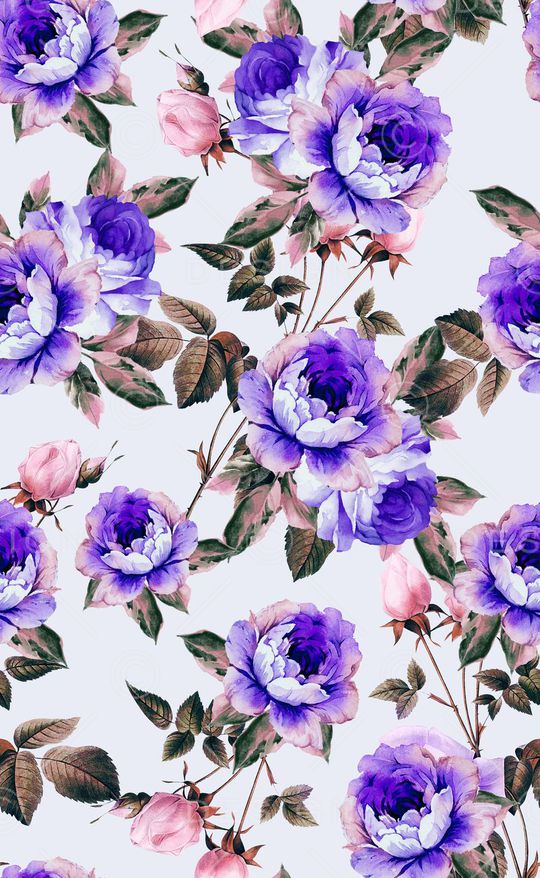 时尚大花印花华亿平台图片