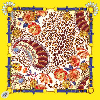 方巾丝巾印花华亿平台图片