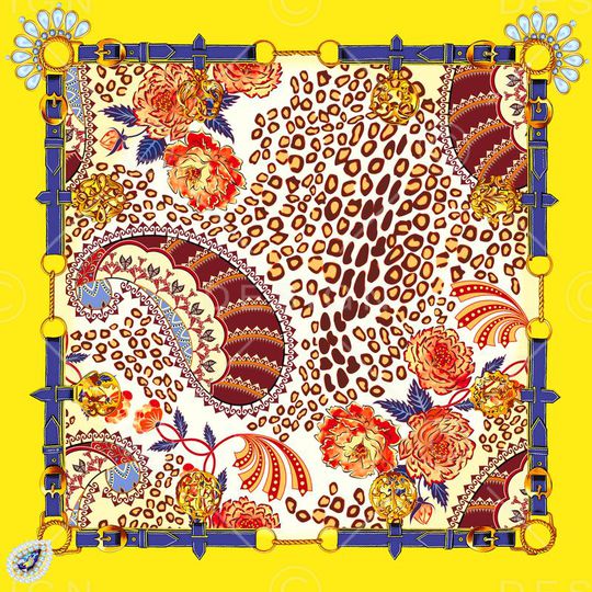 方巾丝巾印花华亿平台图片