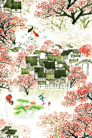 中国风印花华亿平台图片