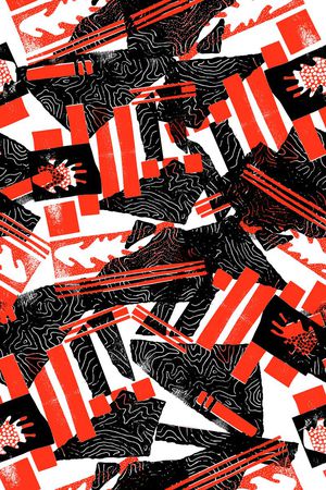 不规则几何印花华亿平台图片