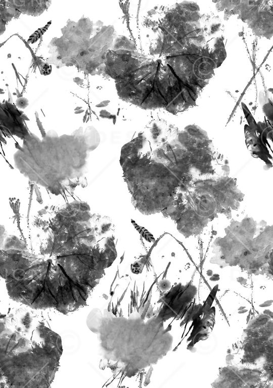 抽象手绘满版最新高清数码时尚潮流大牌复古欧美风中国风印花华亿平台图片