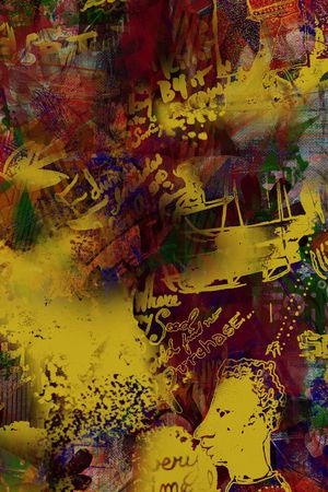 抽象长巾印花华亿平台图片