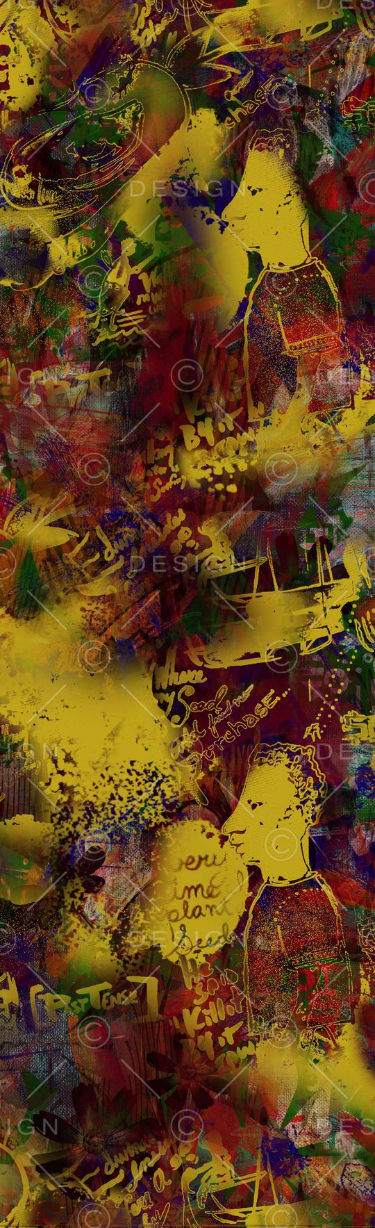 抽象长巾印花华亿平台图片