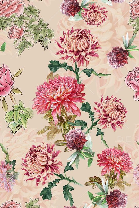 花卉印花华亿平台图片