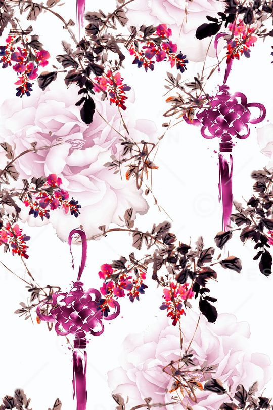 中国画印花华亿平台图片