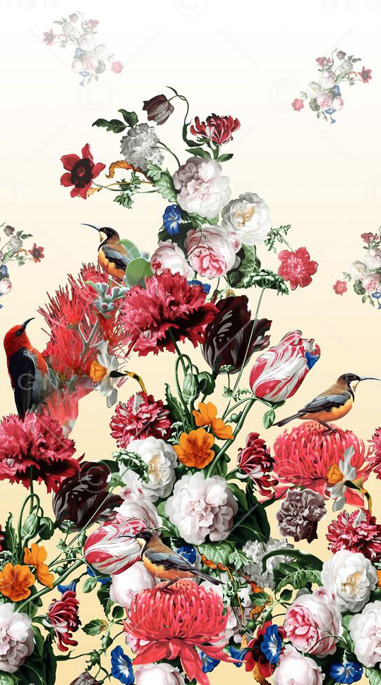 花鸟印花华亿平台图片