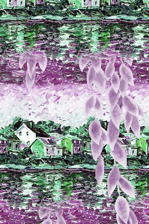 抽象手绘满版最新高清数码时尚潮流大牌复古欧美风风景印花华亿平台图片