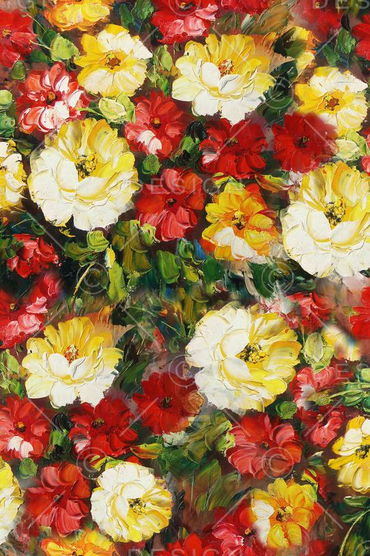 手绘花卉印花华亿平台图片