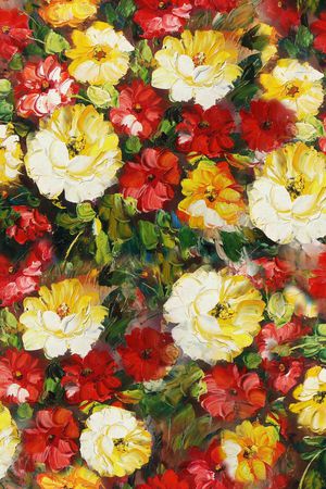 手绘花卉印花华亿平台图片