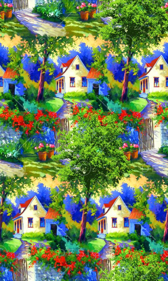 抽象手绘满版最新高清数码时尚潮流大牌复古欧美风油画印花华亿平台图片